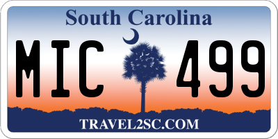 SC license plate MIC499