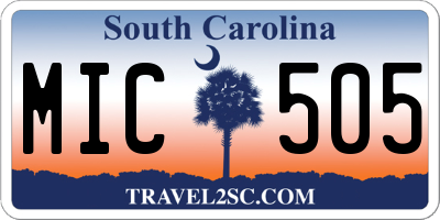 SC license plate MIC505