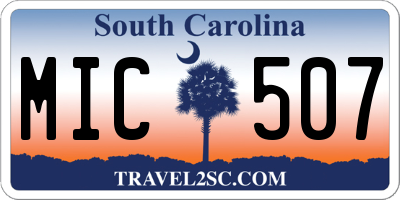 SC license plate MIC507