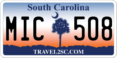 SC license plate MIC508