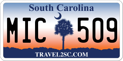 SC license plate MIC509