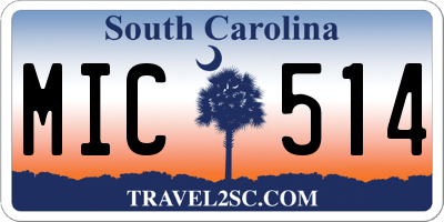 SC license plate MIC514