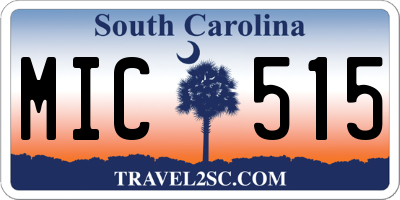 SC license plate MIC515