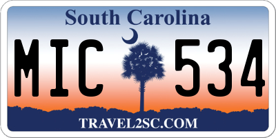 SC license plate MIC534