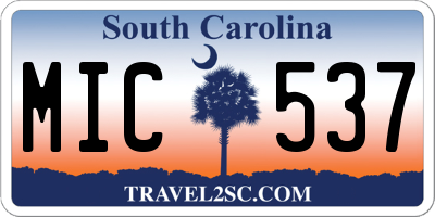 SC license plate MIC537