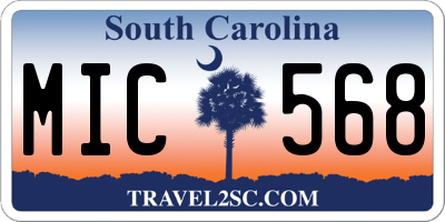 SC license plate MIC568