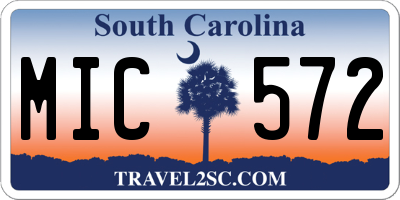 SC license plate MIC572