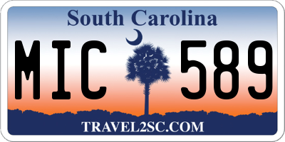 SC license plate MIC589