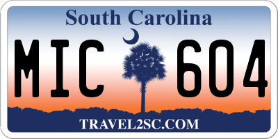 SC license plate MIC604