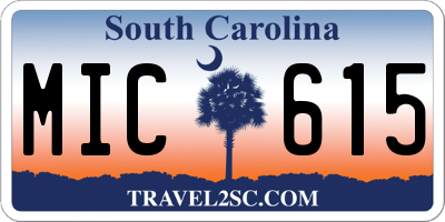 SC license plate MIC615