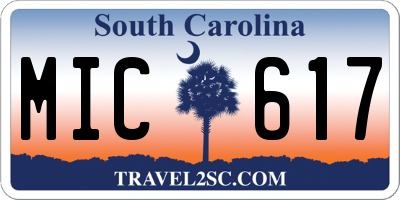 SC license plate MIC617