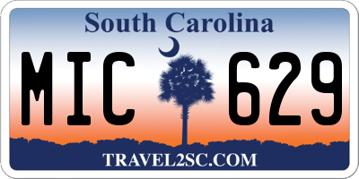 SC license plate MIC629