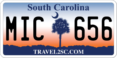 SC license plate MIC656