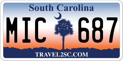 SC license plate MIC687