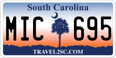 SC license plate MIC695