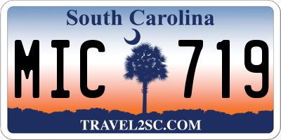 SC license plate MIC719