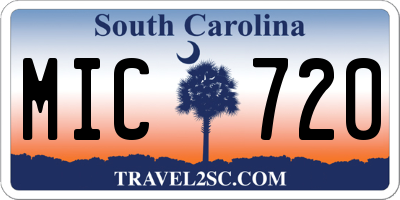 SC license plate MIC720