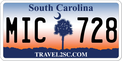 SC license plate MIC728