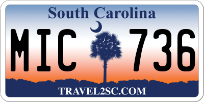 SC license plate MIC736