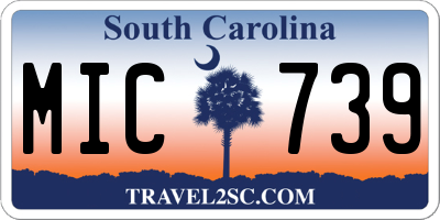 SC license plate MIC739