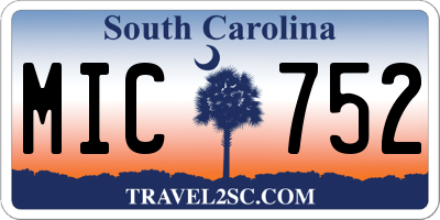 SC license plate MIC752