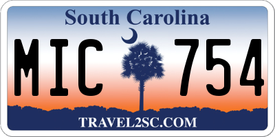 SC license plate MIC754