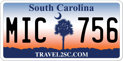 SC license plate MIC756