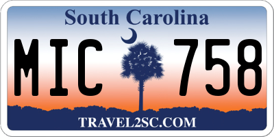 SC license plate MIC758