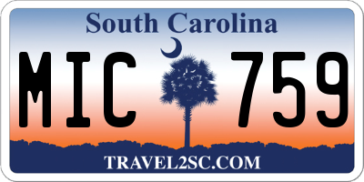 SC license plate MIC759