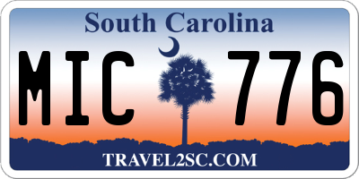 SC license plate MIC776