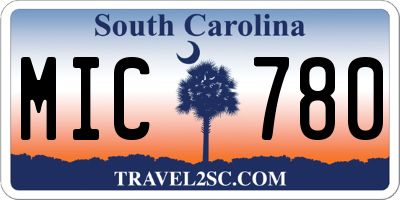 SC license plate MIC780