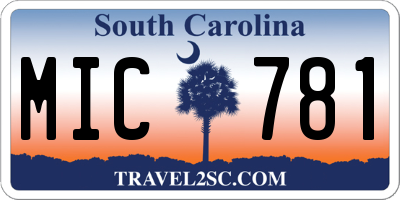 SC license plate MIC781