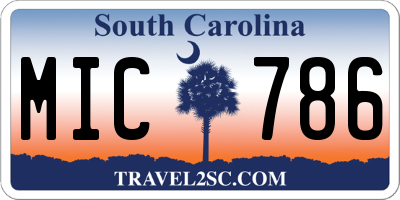 SC license plate MIC786