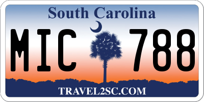 SC license plate MIC788