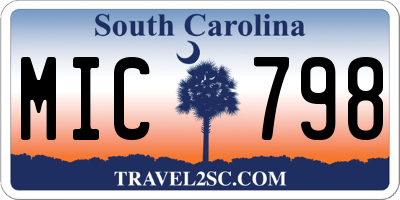 SC license plate MIC798