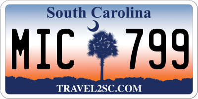 SC license plate MIC799