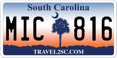 SC license plate MIC816