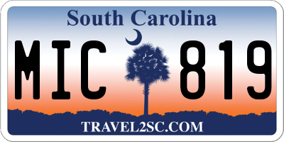 SC license plate MIC819