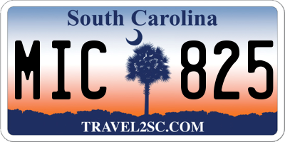 SC license plate MIC825