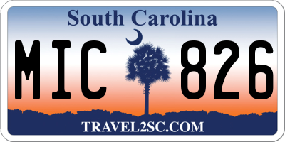 SC license plate MIC826