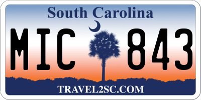 SC license plate MIC843