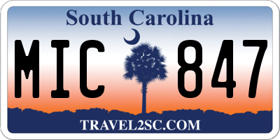 SC license plate MIC847