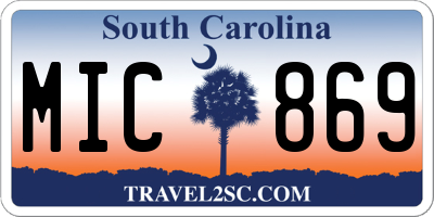 SC license plate MIC869