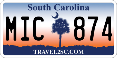 SC license plate MIC874