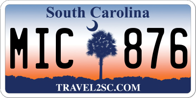 SC license plate MIC876