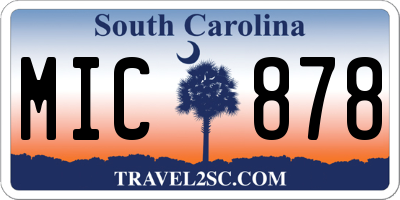 SC license plate MIC878