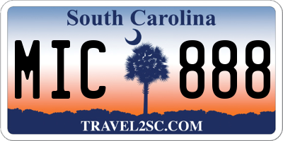 SC license plate MIC888