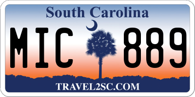 SC license plate MIC889