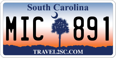SC license plate MIC891