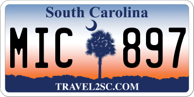 SC license plate MIC897